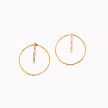 Geometric Earrings with White Diamonds, 18kt gold, white diamonds, Randa Tabbah GEOmetry collection, Lebanese fine jewelry
