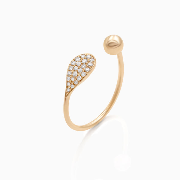 In Bloom Seed and Leaf Diamond Ring, 18k gold diamond, Lebanese fine jewelry