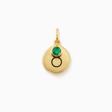 Taurus Charm Birthstone Emerald, 18k gold emerald, Lebanese fine jewelry