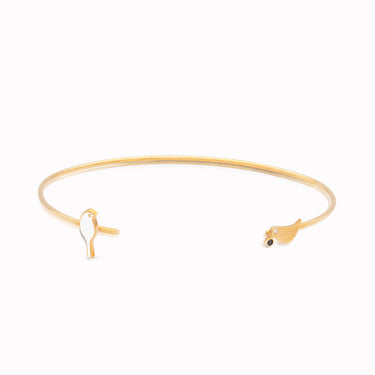Bird Bangle with Diamonds and enamel