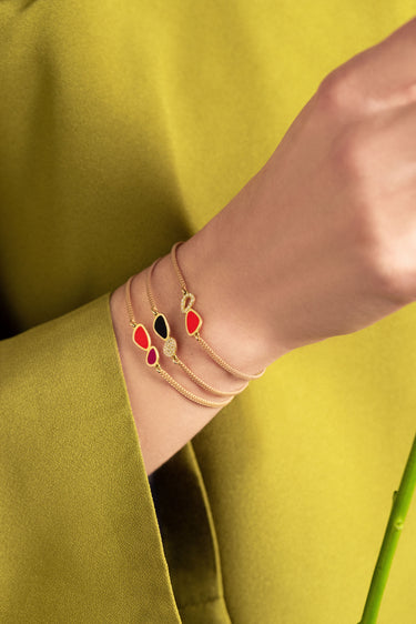 In Bloom Gold and Enamel Petal Bracelet