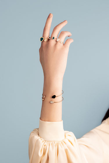In Bloom Ring with Duo Diamond Studded Enamel