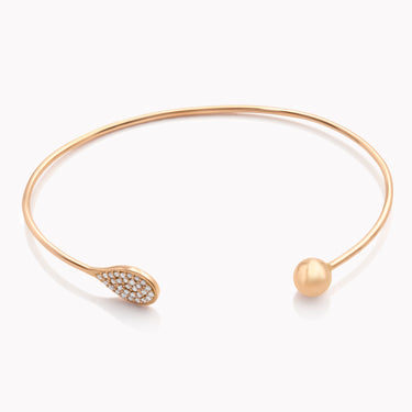 In Bloom Seed & Leaf Bangle with Diamonds