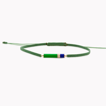 Gaudi Cylinder Corded Bracelet with Diamonds