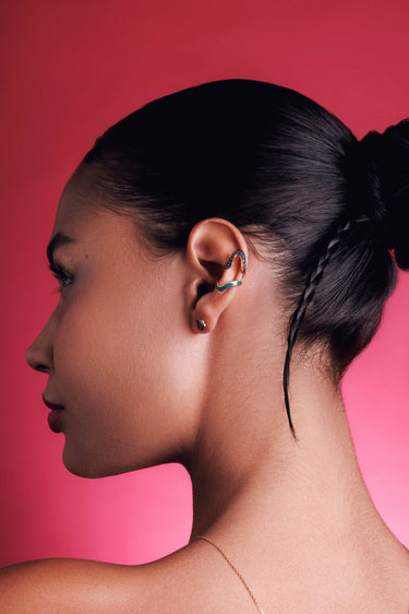 Gaudi Ear Cuff with Black Diamonds