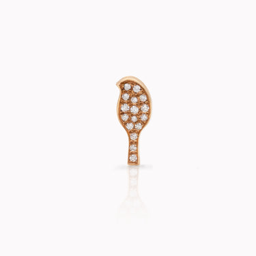 Bird Standing Stud Earrings White Diamonds, right side view, 18k gold white diamonds