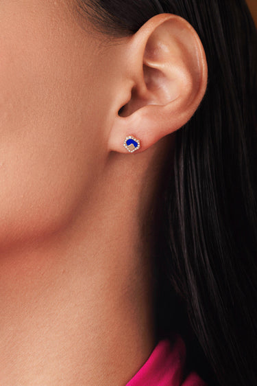 Gaudi Stud Earring with Diamonds and Enamel