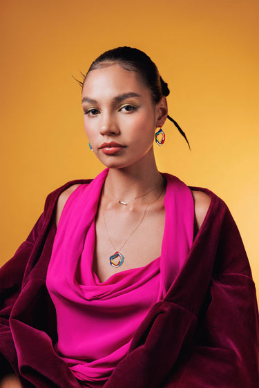 Gaudi Statement Earrings in Colorful Enamel