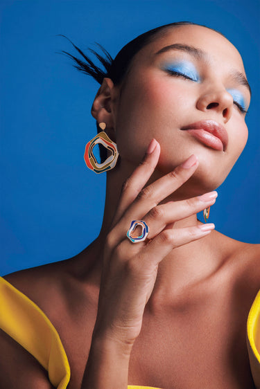 Gaudi Statement Earrings in Bright Enamel