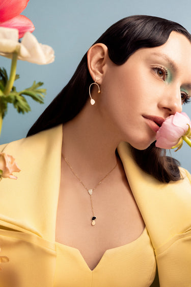 In Bloom Gold, Diamond, and Enamel Petal Necklace
