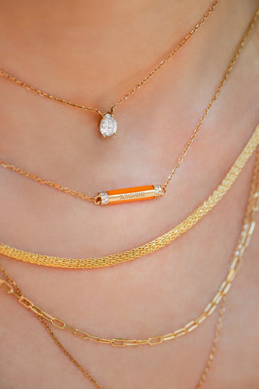 Your message on a Necklace with Diamonds