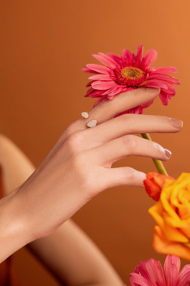 In Bloom Ring with Full White Diamonds