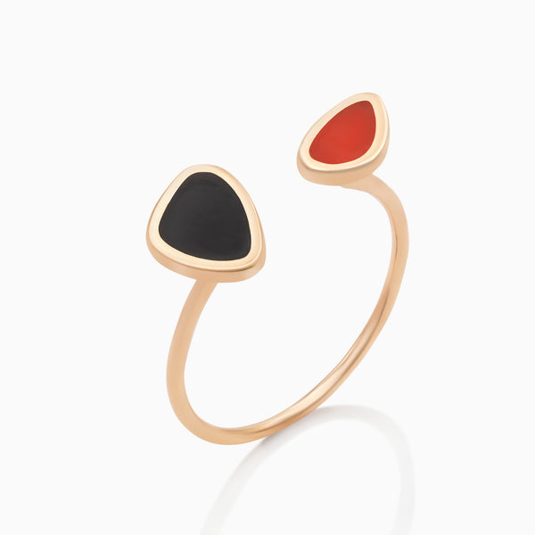 In Bloom Ring Enamel, 18k gold enamel, Lebanese fine jewelry