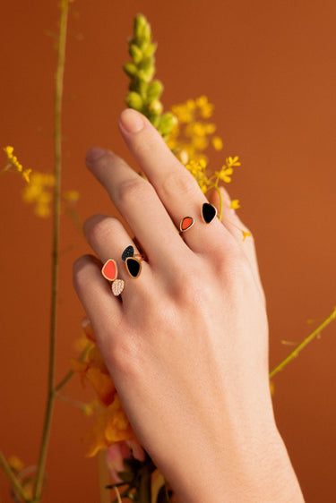 In Bloom Gold and Enamel Ring