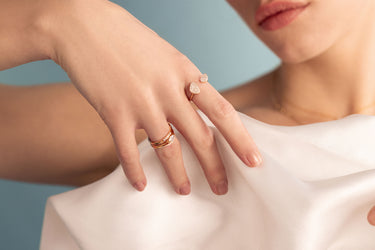 Curved Gold Diamond Ring