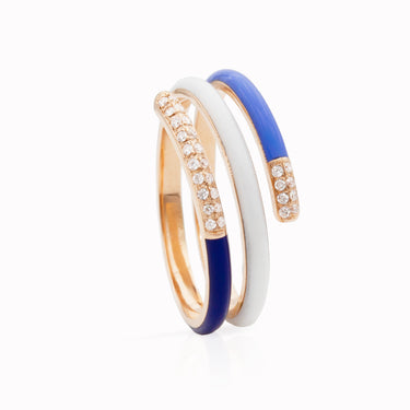 Gaudi Ring with diamonds & enamel