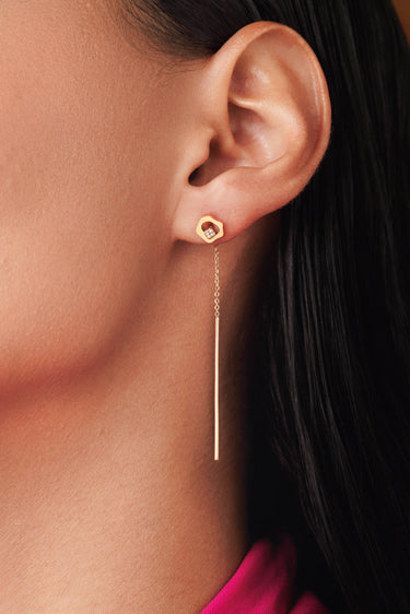 Gaudi Dangling Short Chain Earring with Diamonds