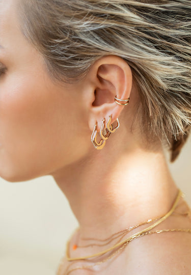 Gaudi Flat Earring Pure Gold & Diamonds - Small