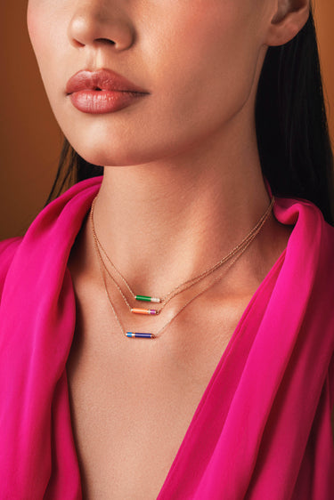 Gaudi Cylinder Necklace with Enamel